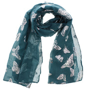 Scarf with Silver Foil Butterflies