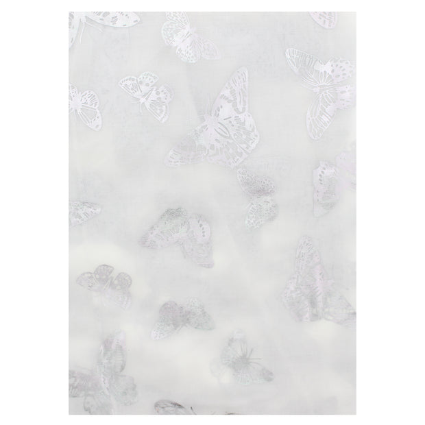 Scarf with Silver Foil Butterflies