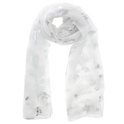 Scarf with Silver Foil Butterflies