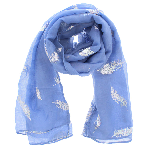 Scarf with Silver Foil Feathers