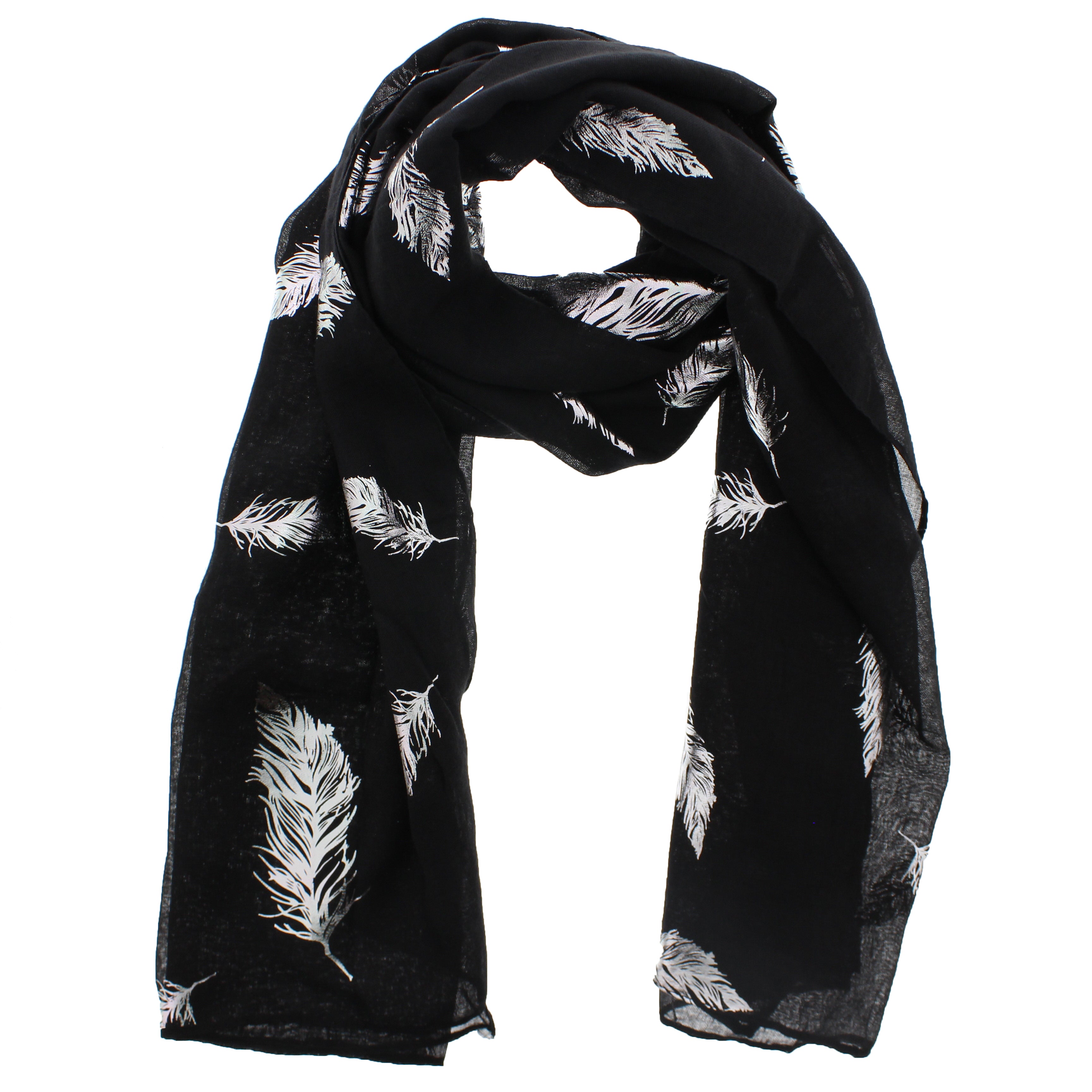Silver Foil Feathers Scarves