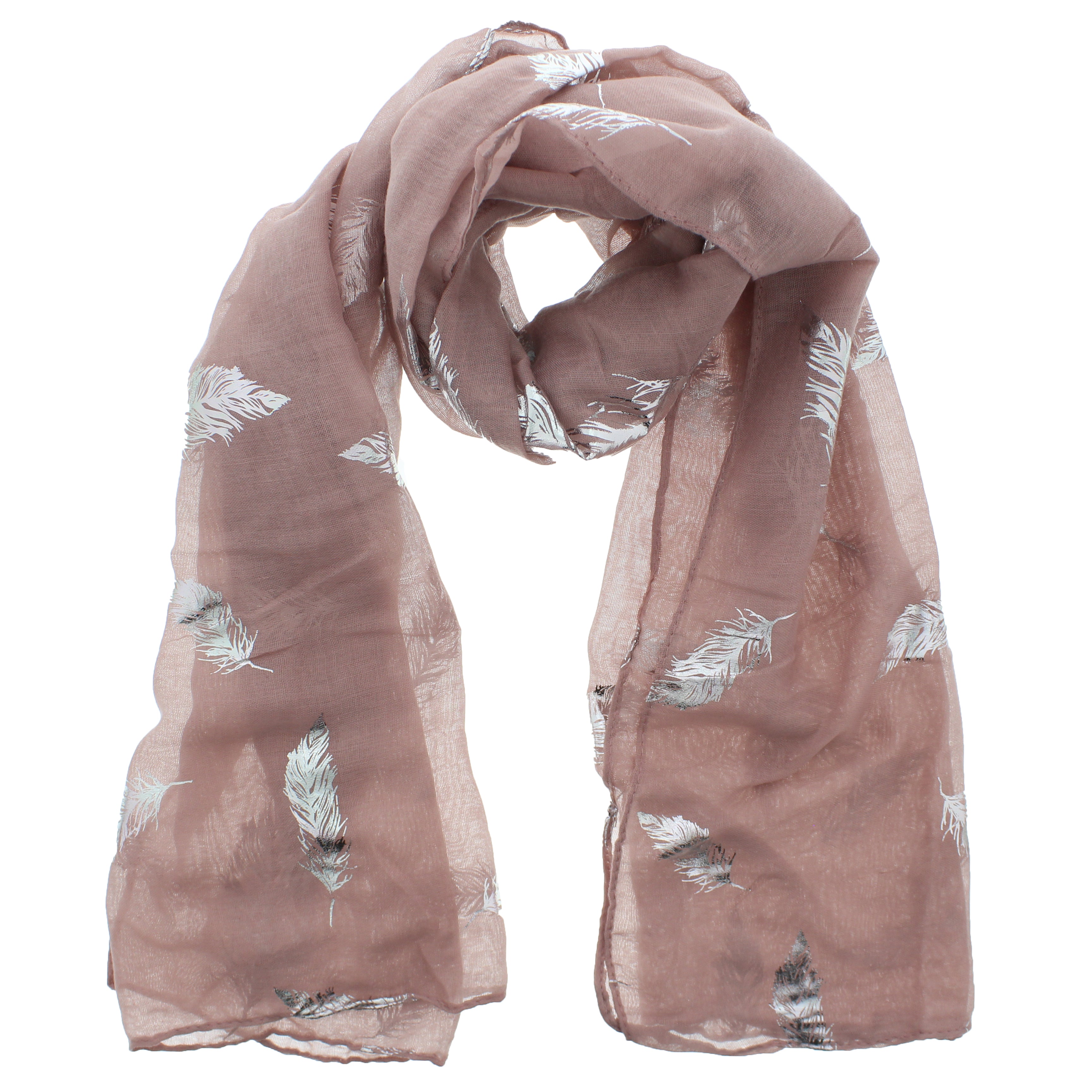 Silver Foil Feathers Scarves