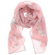 Scarf with Silver Foil Feathers