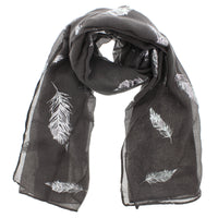Silver Foil Feathers Scarves