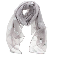 Silver Foil Feathers Scarves