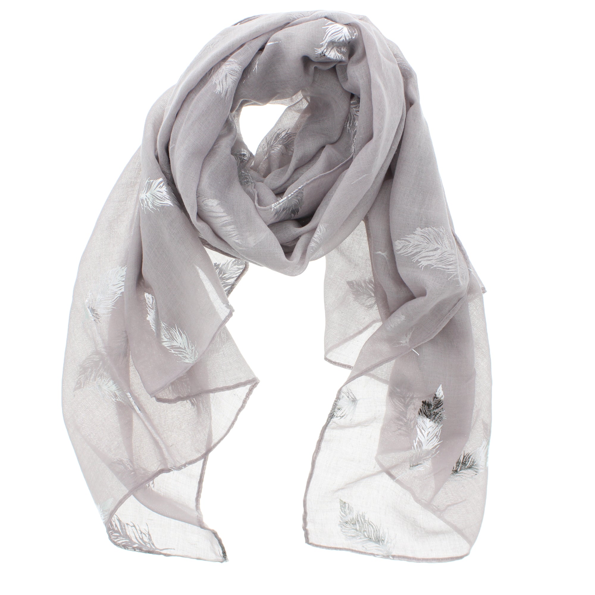 Silver Foil Feathers Scarves