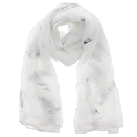 Silver Foil Feathers Scarves