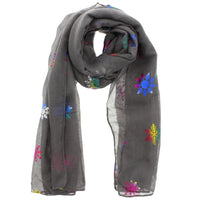 Rainbow Foil Snowflakes Scarves