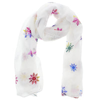 Rainbow Foil Snowflakes Scarves