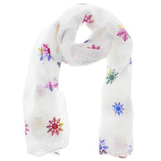 Scarf with Rainbow Foil Snowflakes