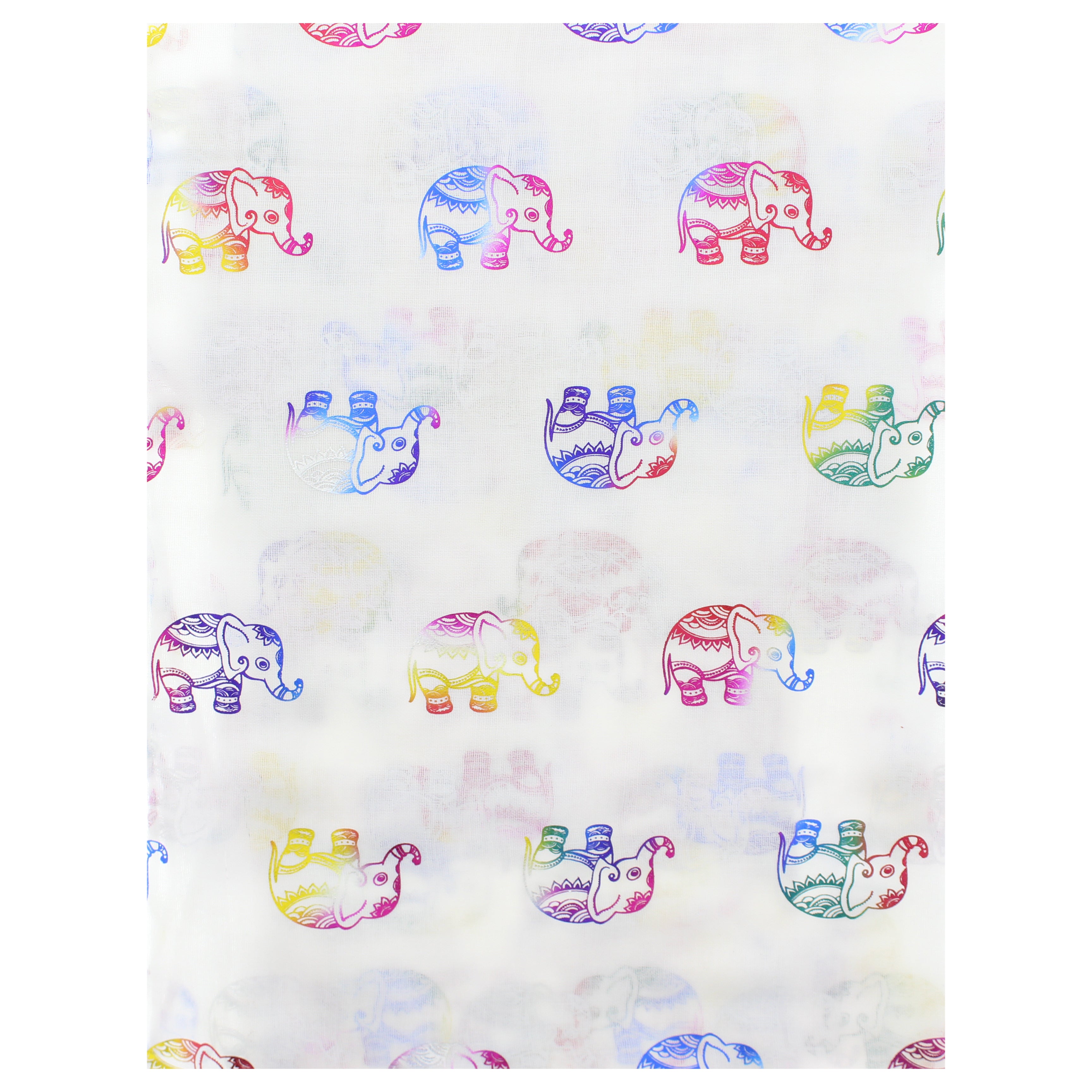 Rainbow Foil Elephants Scarves