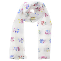 Rainbow Foil Elephants Scarves