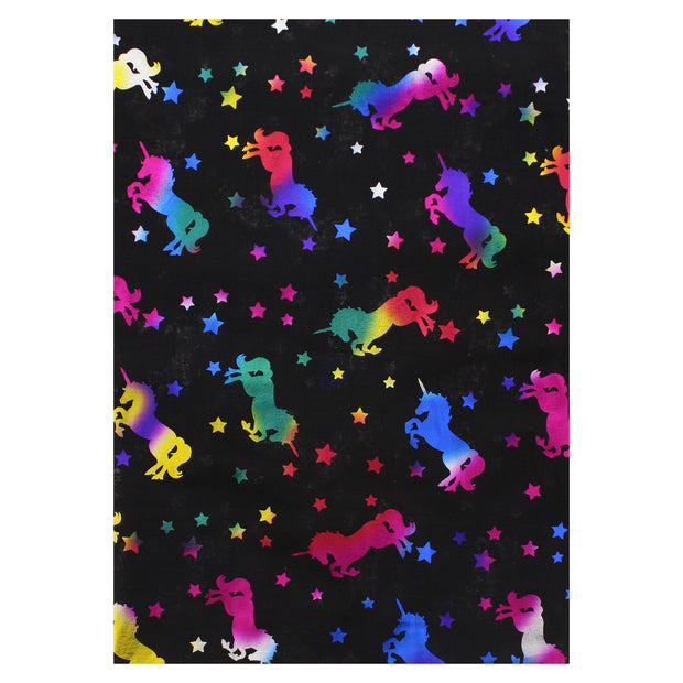 Scarf with Rainbow Foil Unicorns and Stars