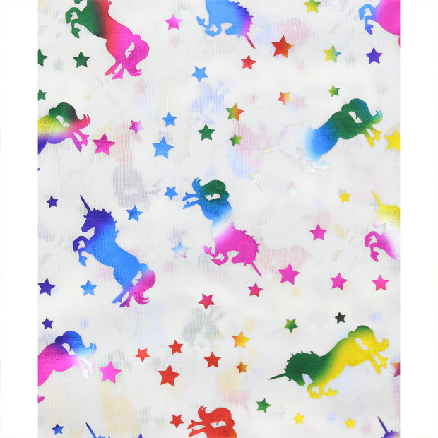 Scarf with Rainbow Foil Unicorns and Stars