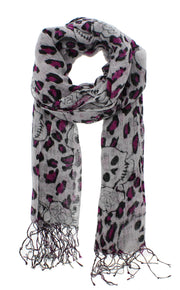 Skulls, Roses & Leopard Print Scarf