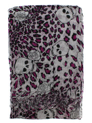 Skulls, Roses & Leopard Print Scarf