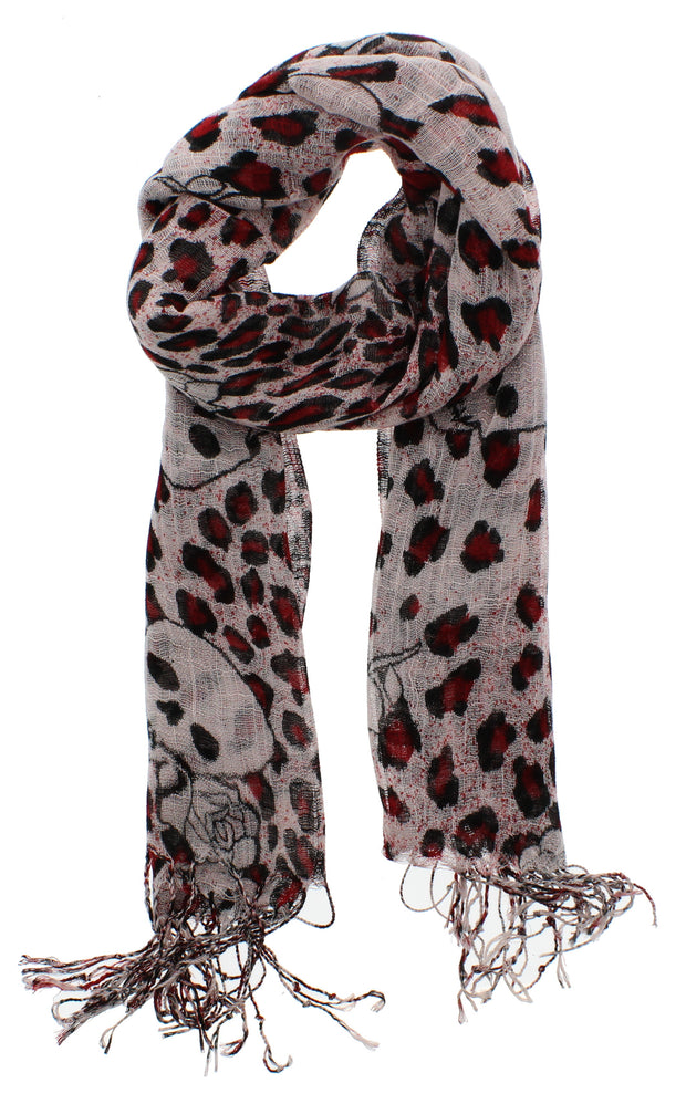 Skulls, Roses & Leopard Print Scarf