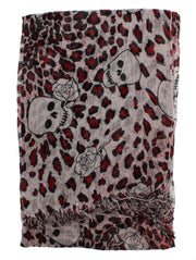 Skulls, Roses & Leopard Print Scarf