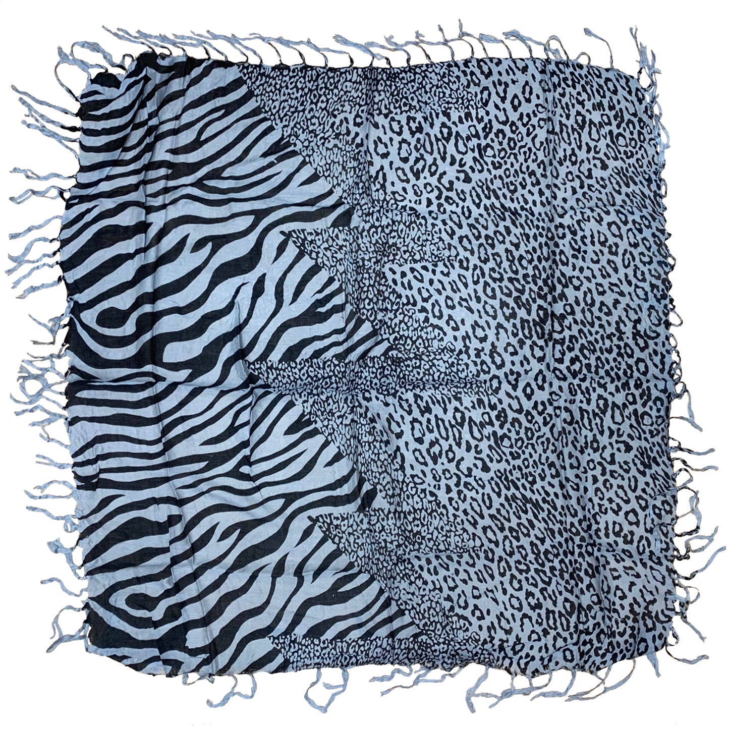 Zebra & Leopard Print Square Scarf