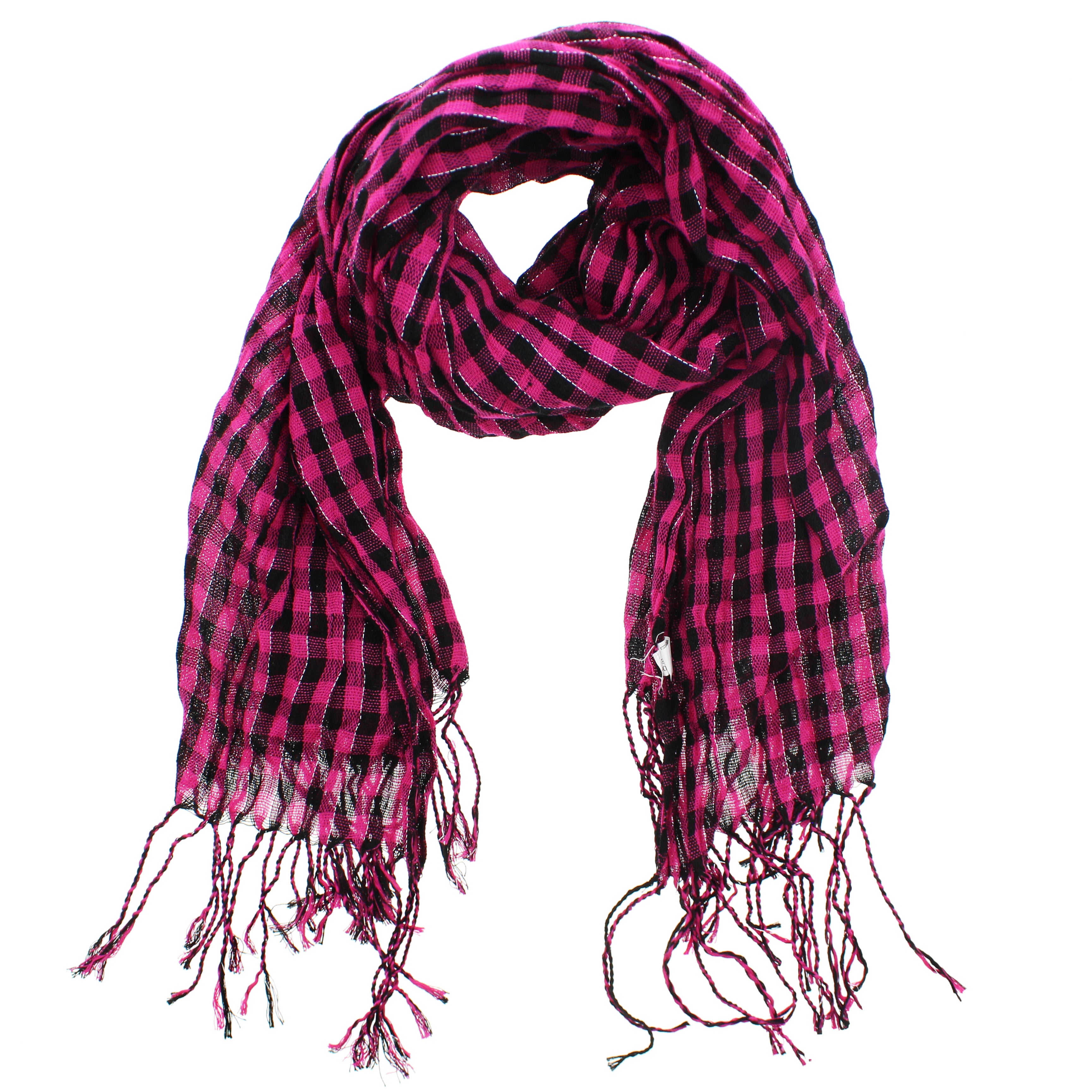 Lurex Checkered Print Scarves
