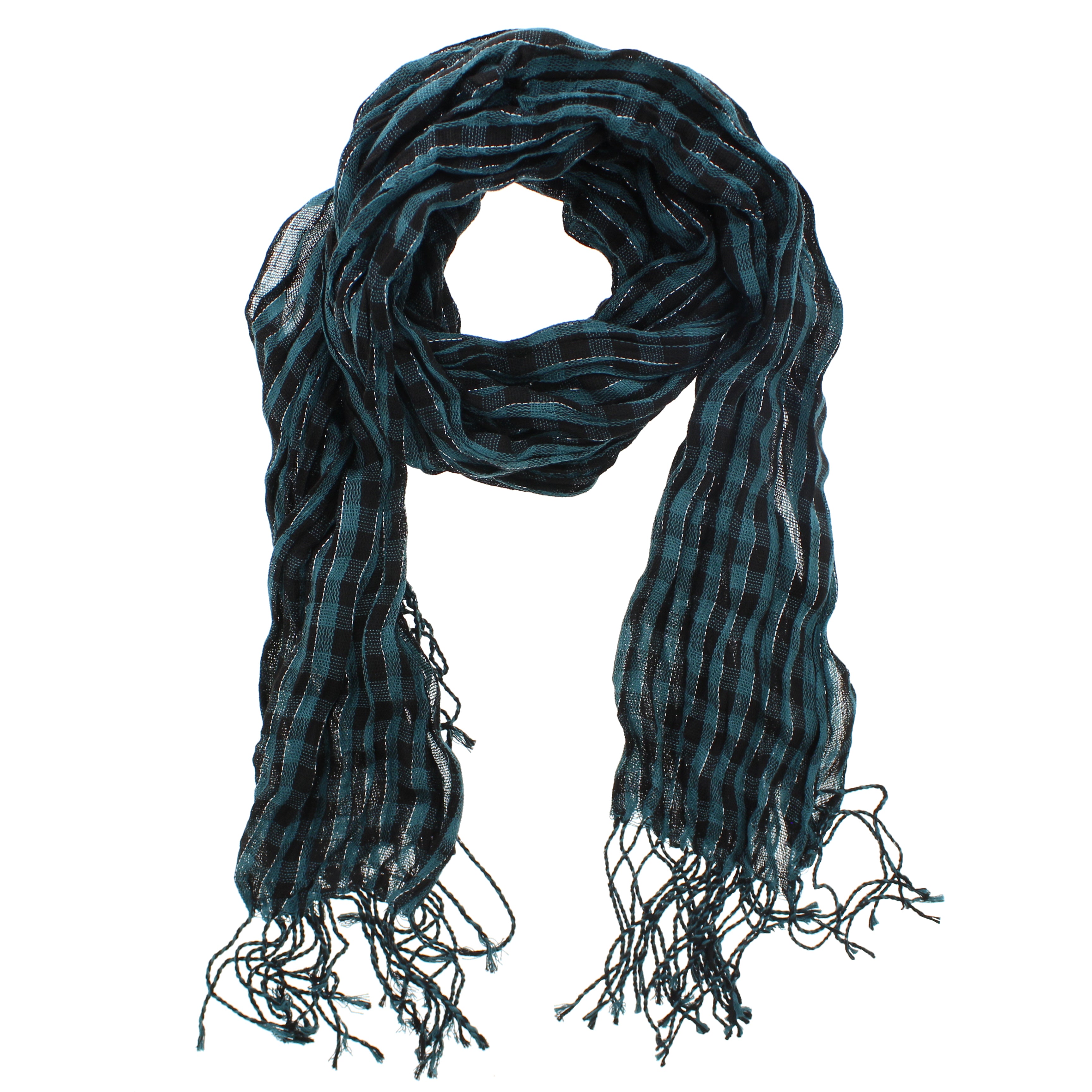 Lurex Checkered Print Scarves