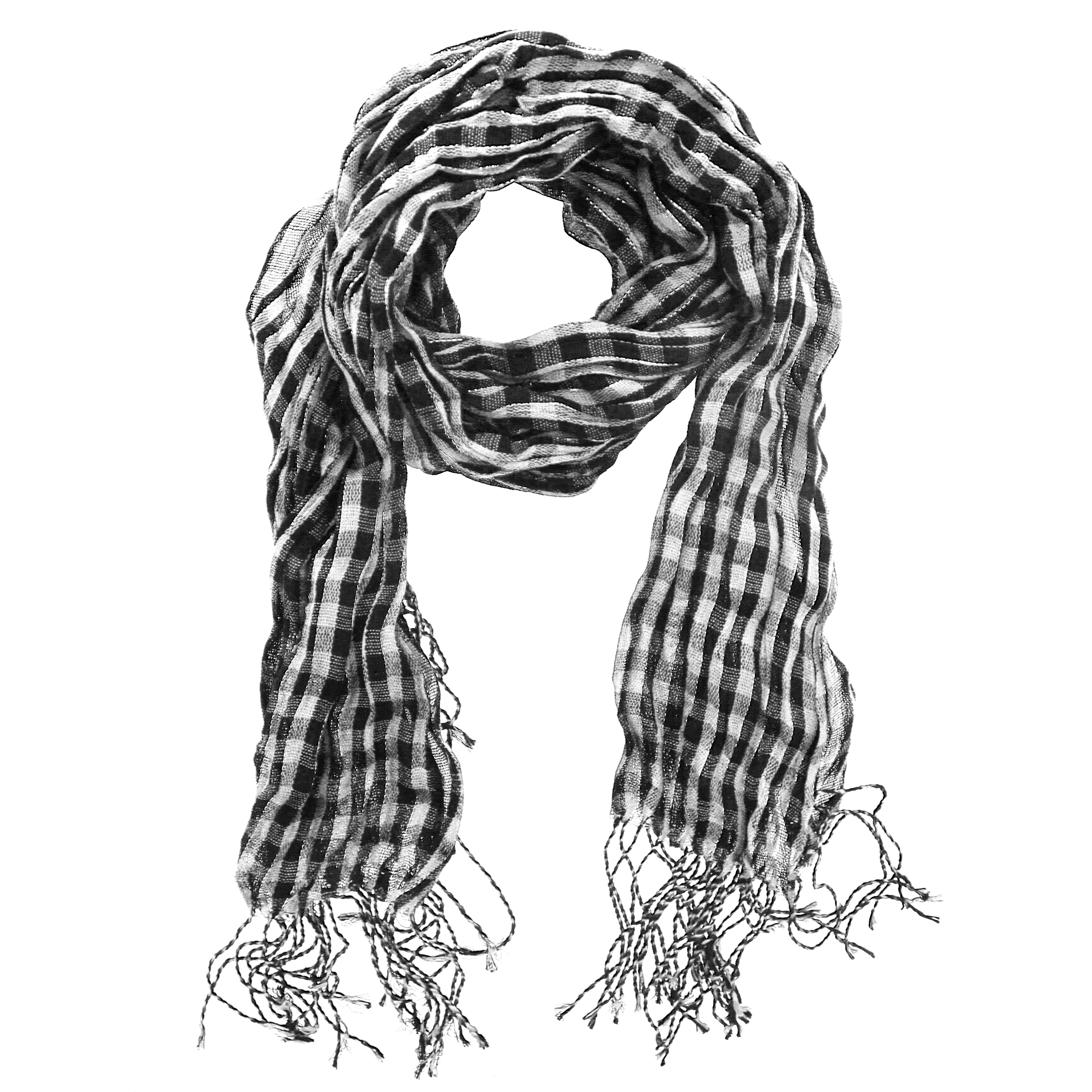Lurex Checkered Print Scarves