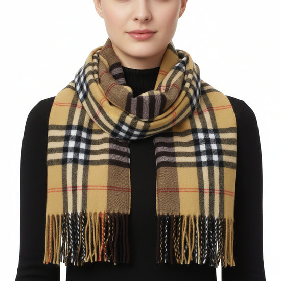 Alternative Bright Checkered Winter PU Scarves