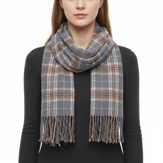 PU Alternative Checkered Winter Scarves