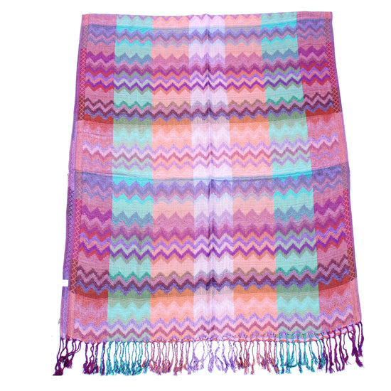 Chevron Coloured Printed Pashmina