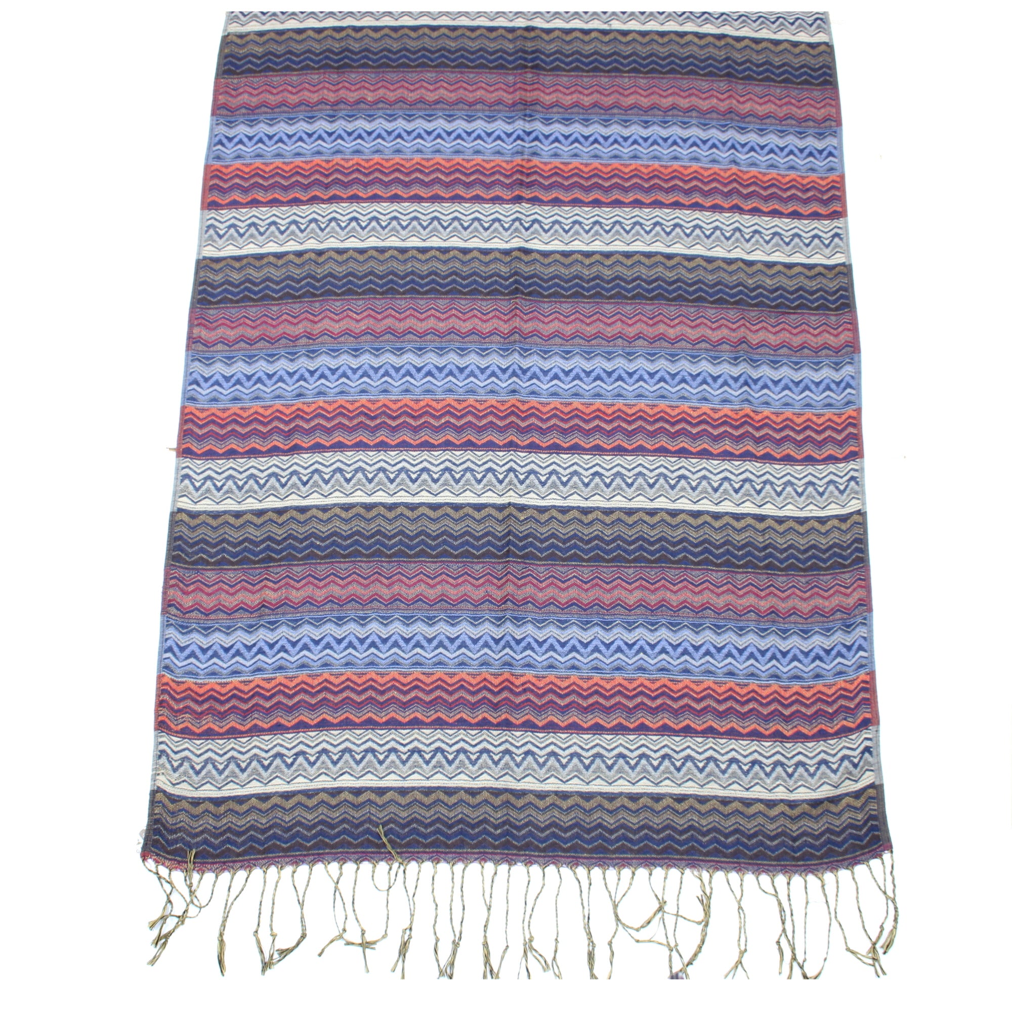 Zig Zag Printed Pashmina with Tassels