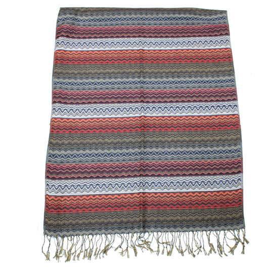 Zig Zag Printed Pashmina with Tassels