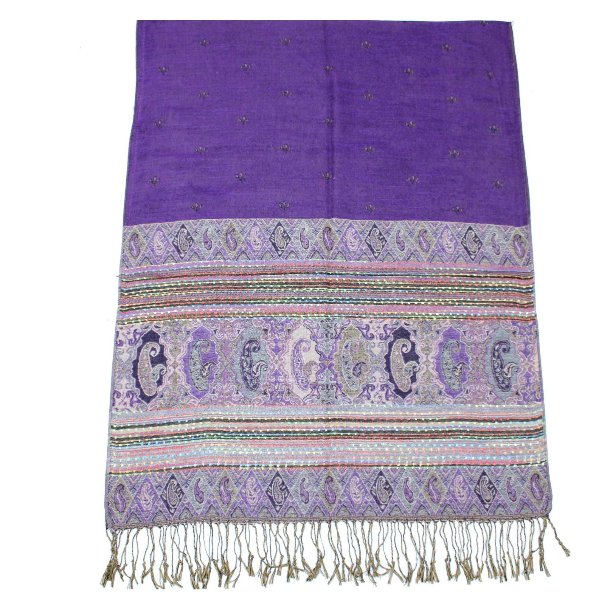 Patterned & Paisley Printed Pashmina with Tassels