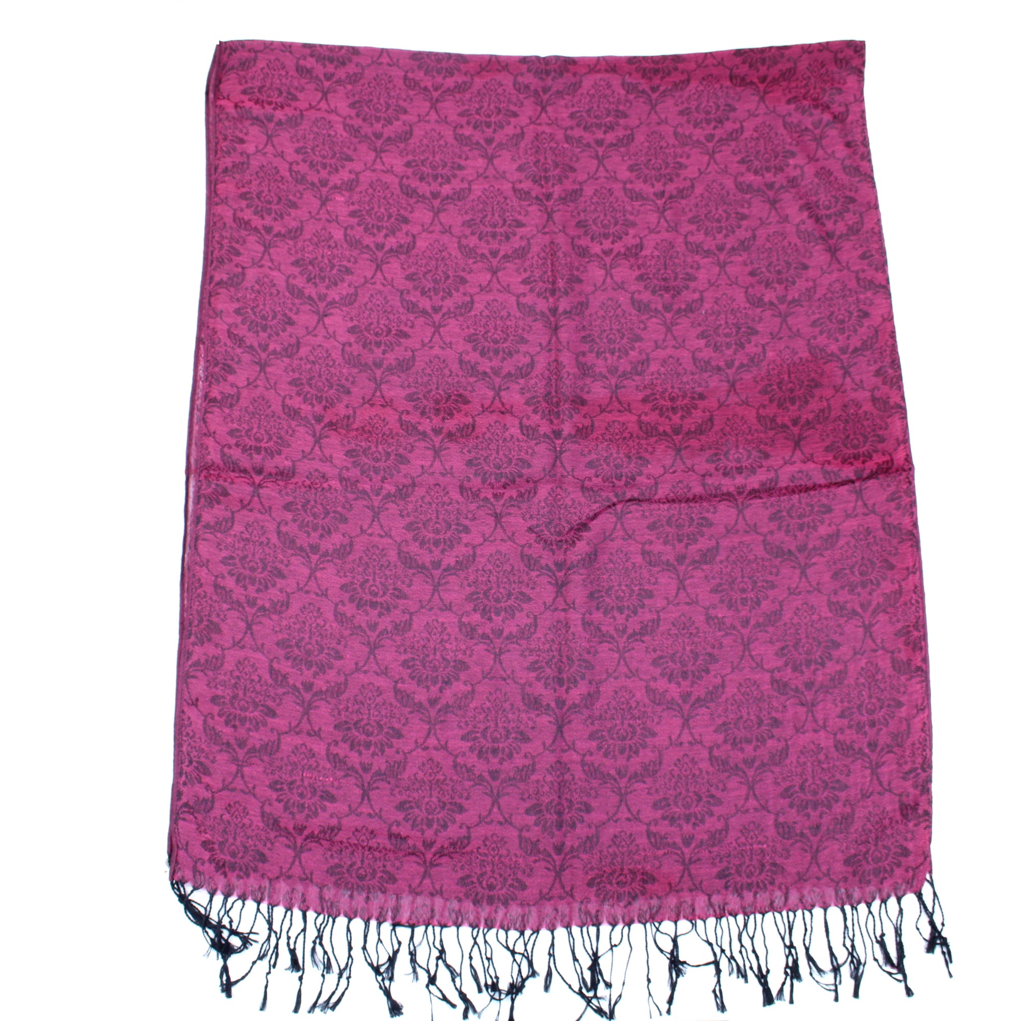 Reversible Fuchsia Printed Pashmina