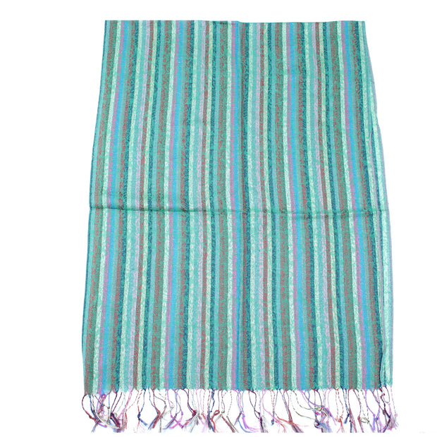 Multicolour Striped Pashmina with Tassels