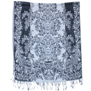 Reversible Flower Print Pashmina with Tassels