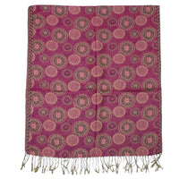 Reversible Concentric Circle Print Pashmina with Tassels