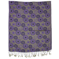 Reversible Concentric Circle Print Pashmina with Tassels