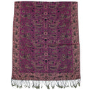 Reversible Burgundy Paisley Print Pashmina with Tassels