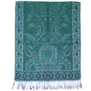 Turquoise Paisley Printed Pashmina
