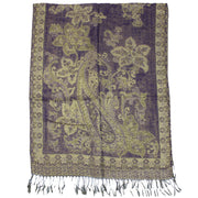 Reversible Paisley & Floral Print with Inverted Colours Pashmina with Tassels