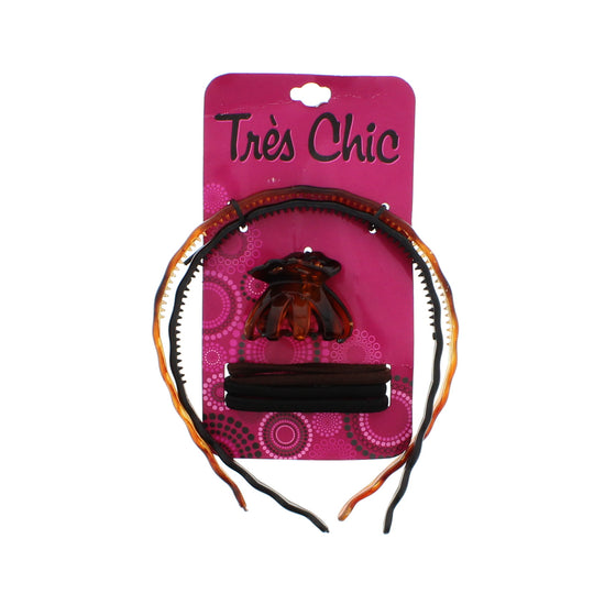 Assorted Black, Brown & Tortoiseshell Hair Accessories - Style V