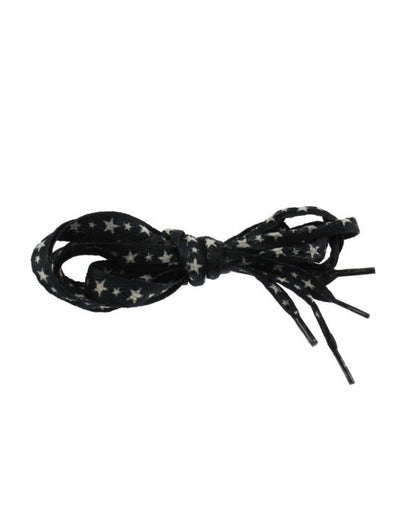 Pair of Black Shoelaces with Stars