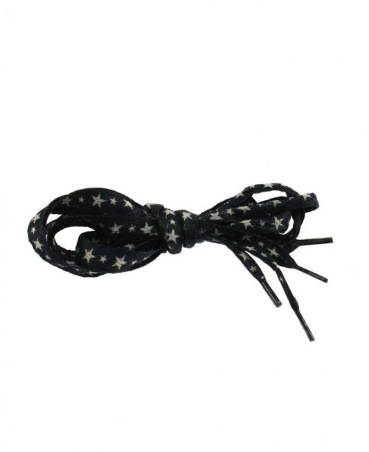Pair of Black Shoelaces with Stars