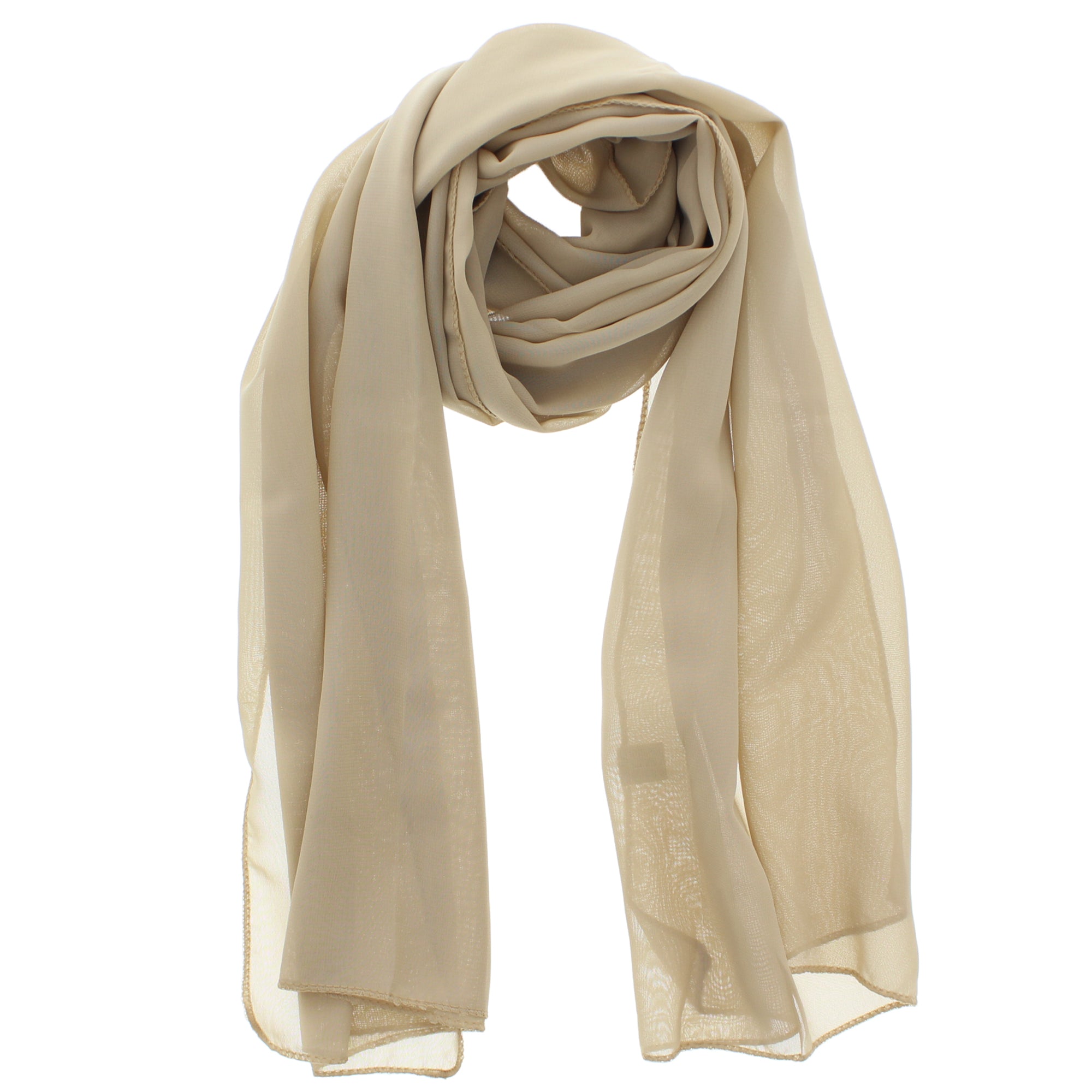 Beige Chiffon Scarf