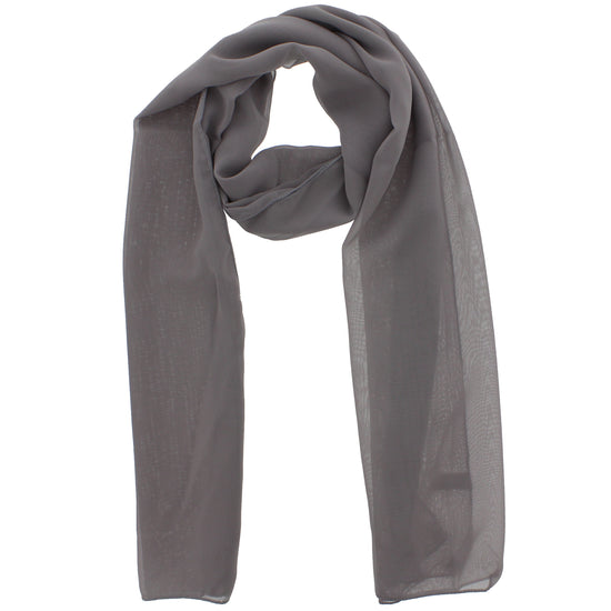 Grey Chiffon Scarf