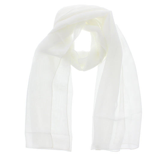Off White Chiffon Scarf