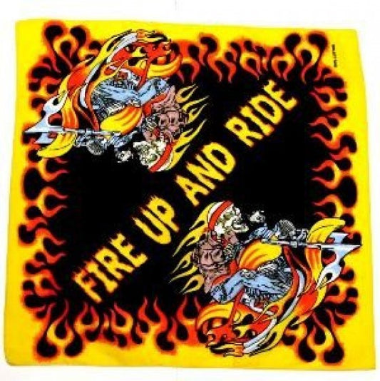 Flaming Skeleton Biker Bandana