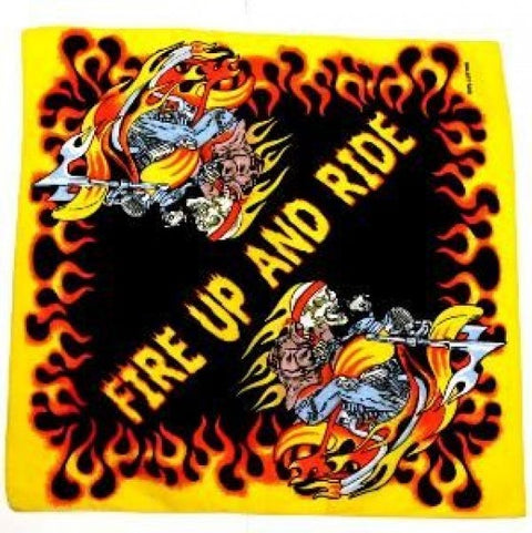 Flaming Skeleton Biker Bandana