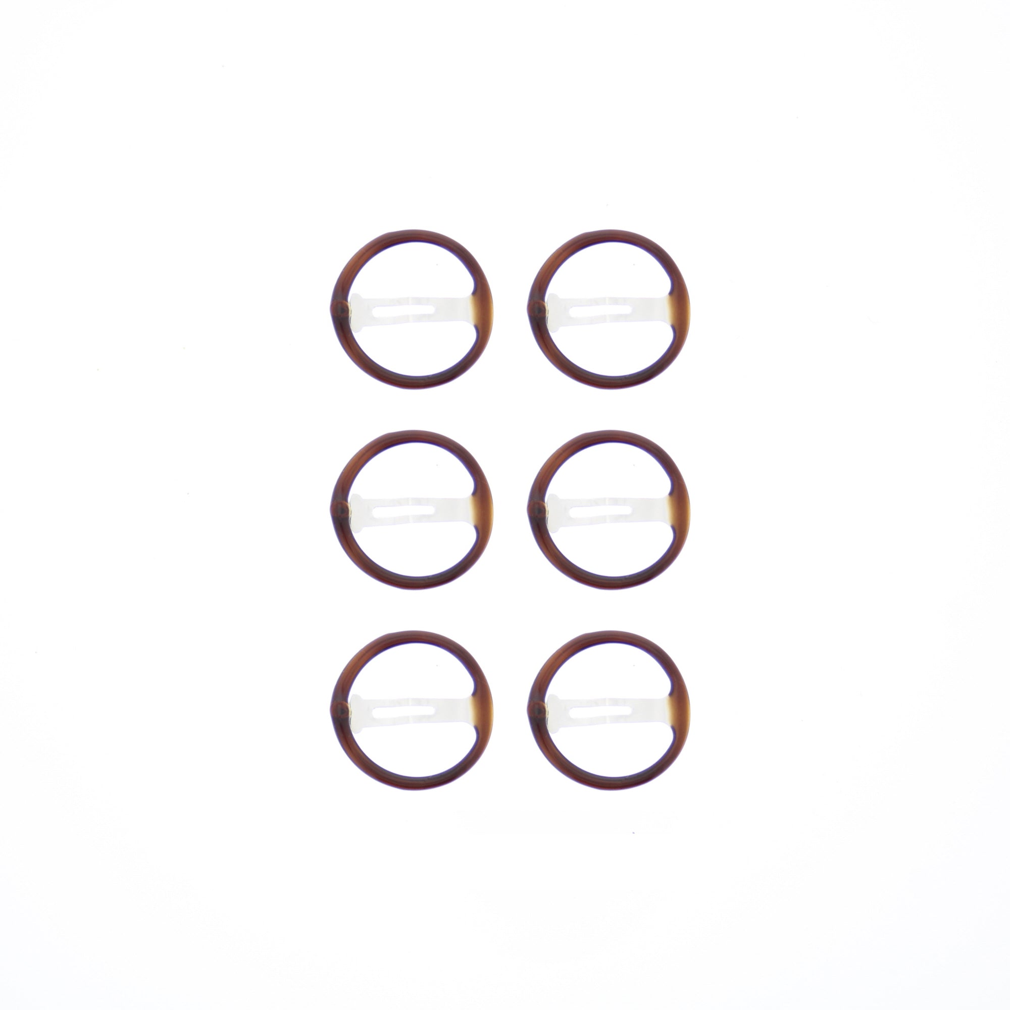 6 on a Card 3cm Round Hair Snapclips