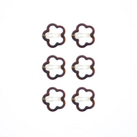 6 on a Card 3cm Flower Hair Snapclips
